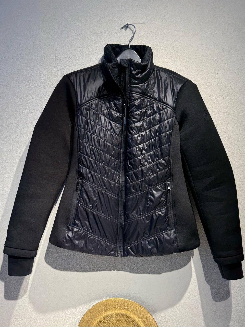Michael Kors Black Quilted Hybrid Puffer Jacket